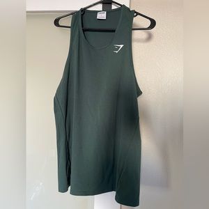 Olive Green Gymshark Tank Top for Male - Size Large